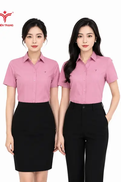 Đồng phục sơ mi nữ hồng cao cấp