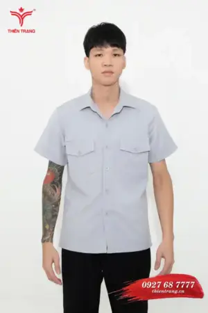 Trước áo sơ mi Barber TTBBESMBB3 màu xám