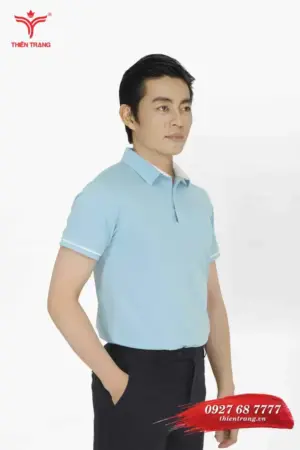 Trước áo thun công sở nam TTDNGATDNM53 xanh dương nhạt