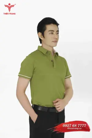 Trước áo thun công sở nam TTDNGATDNM6 màu xanh lá