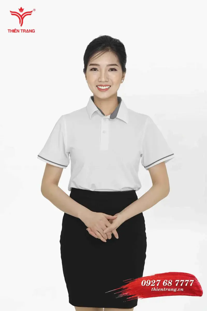 Trước áo thun công sở nữ TTDNGATDNWM1 màu trắng