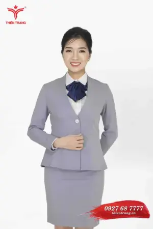 Trước đồng phục vest nữ TTDNGDPVWM31 màu xám nhạt