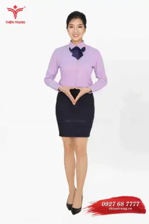 Đồng phục sơ mi nữ tư vấn viên spa TTDNGASM4 màu tím