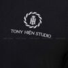 Chi tiết áo thun cổ bẻ studio TTSTDATCB2 màu đen