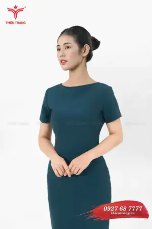 Trước đồng phục nhân viên văn phòng khách sạn TTKSAVP51 xanh dương đậm