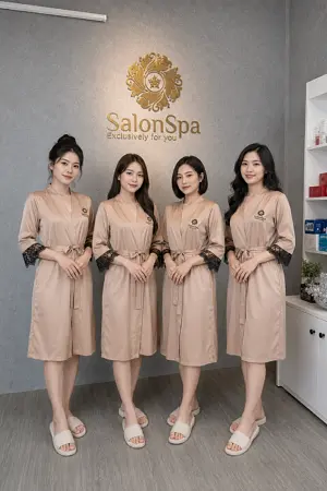 Áo choàng spa lụa cao cấp