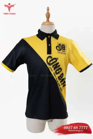 Áo polo đồng phục quán cafe TTCFEATCBF101 màu vàng đen