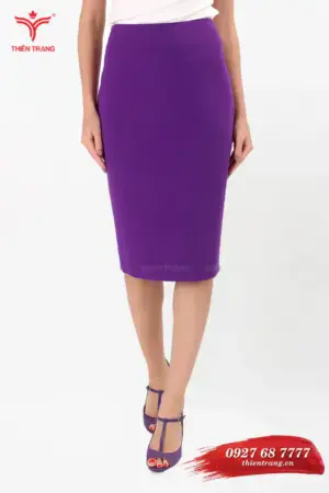 Chân váy đồng phục doanh nghiệp TTDNGCVWM4 màu tím