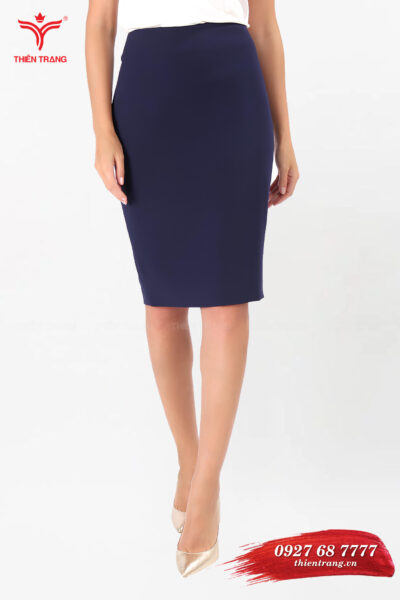 Chân váy đồng phục doanh nghiệp TTDNGCVWM51 màu xanh dương đậm