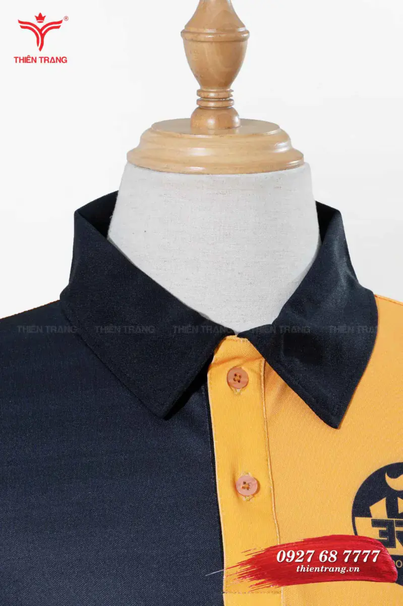 Áo polo đồng phục quán cafe TTCFEATCBF21 màu đen phối cam - Ảnh 3