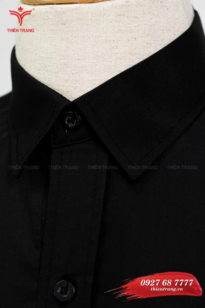 Áo sơ mi salon TTHSLASM2 màu đen - Ảnh 4