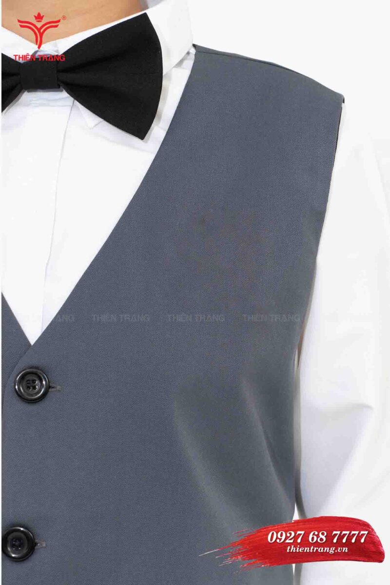 Chi tiết đồng phục áo gile nữ TTDNGAGLWM3 màu xám
