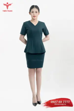 Đầm công sở doanh nghiệp TTDNGDCSWM51 màu xanh dương đậm