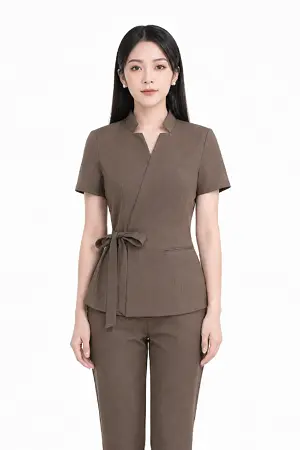 Đồng phục spa khách sạn TTKSASPKWM11 màu nâu
