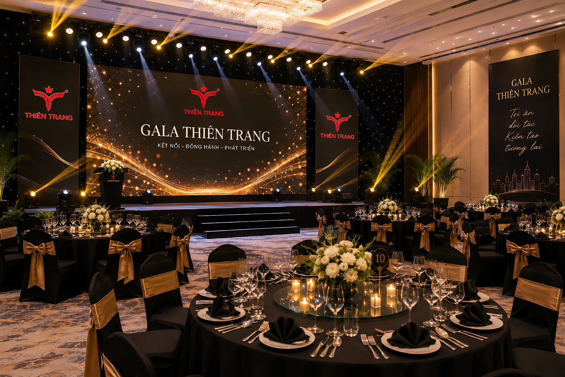Khăn trải bàn nhà hàng tiệc cưới cao cấp