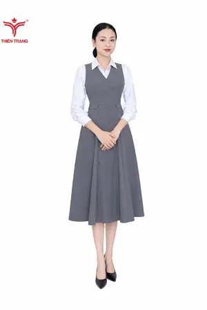 Alternative view of Đồng phục đầm gile công sở cao cấp