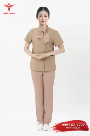 Đồng phục spa khách sạn TTKSASPKWM11 màu nâu