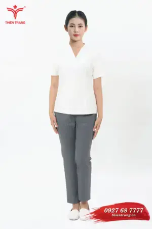 Đồng phục wellness khách sạn TTKSAWNWM1 màu trắng