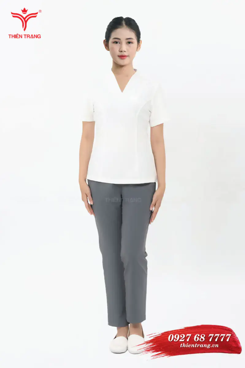 Đồng phục wellness khách sạn TTKSAWNWM1 màu trắng