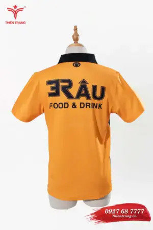 Alternative view of Áo polo đồng phục quán cafe TTCFEATCBF21 màu đen phối cam