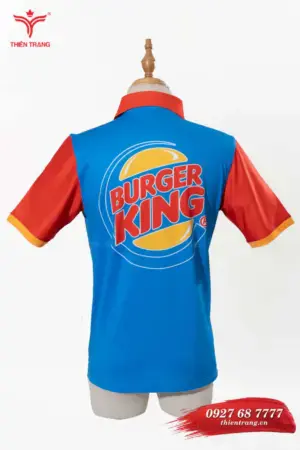 Alternative view of Áo polo đồng phục quán cafe TTCFEATCBF55 màu xanh dương phối vàng đỏ