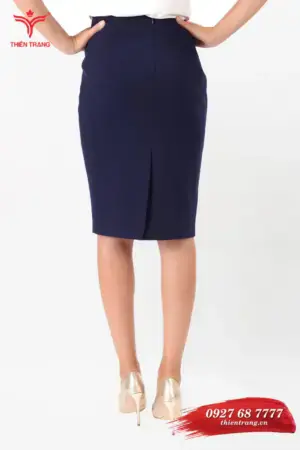 Sau chân váy đồng phục doanh nghiệp TTDNGCVWM51 màu xanh dương đậm