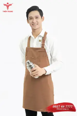 Trước đồng phục bartender nhà hàng TTNHABTD11 màu nâu