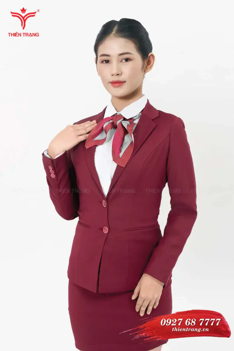 Đồng phục quản lý nhà hàng TTNHAQLWM7 màu đỏ - Ảnh 2