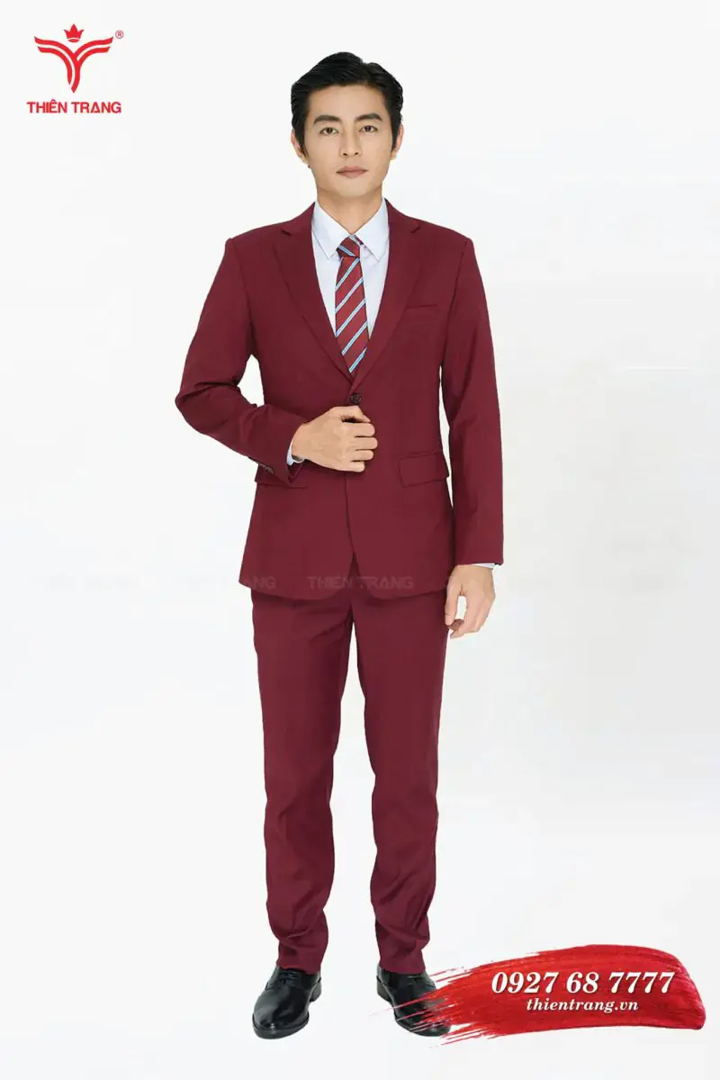 Đồng phục Vest nam màu đỏ đẹp