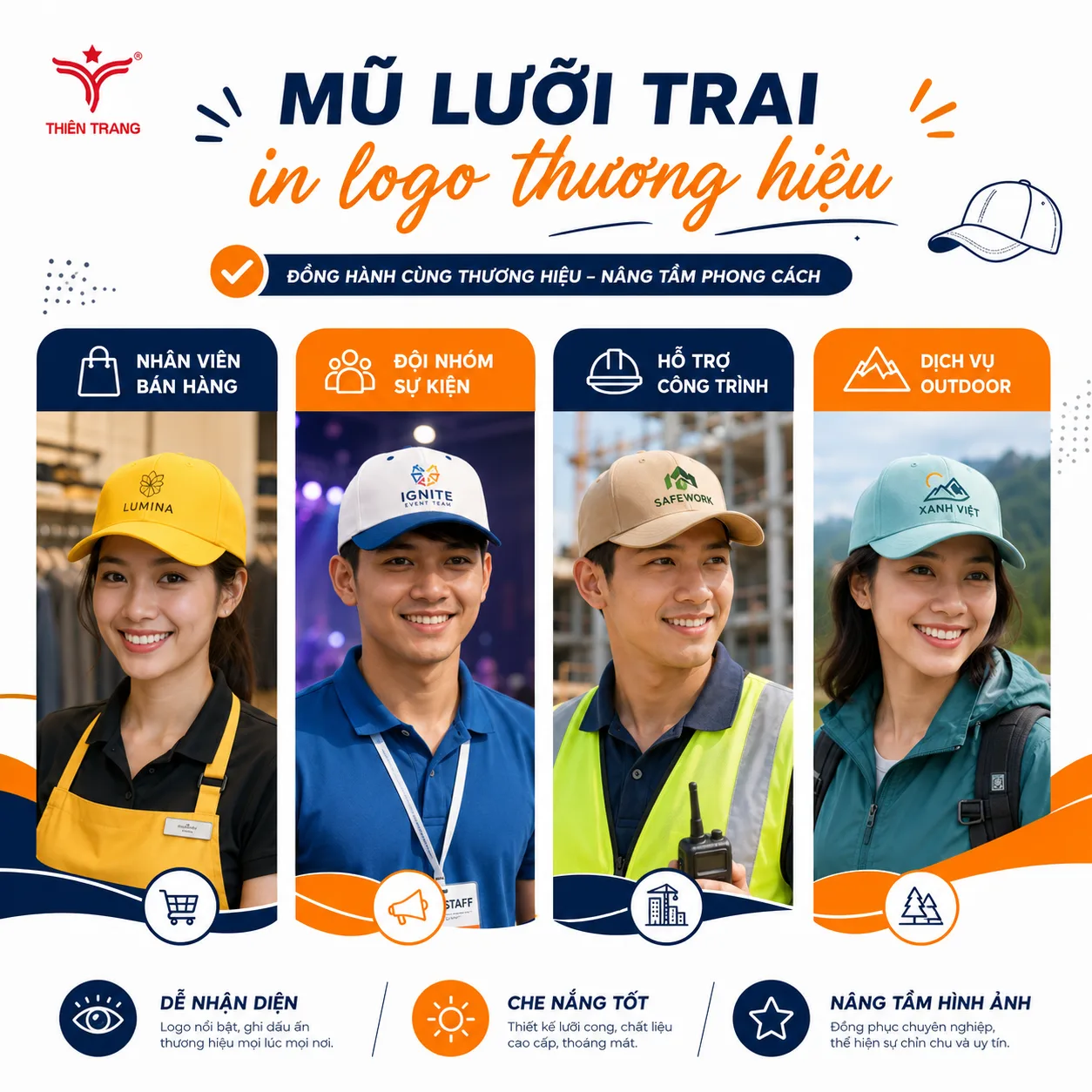 Mũ lưỡi trai in logo thương hiệu 8 mu luoi trai 3