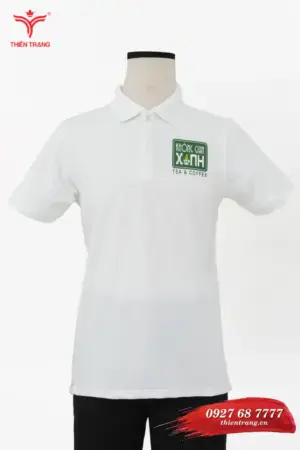 Áo polo đồng phục quán cafe TTCFEATCBF1 màu trắng