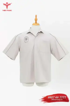Áo sơ mi studio tay ngắn TTSTDSMTN1A màu trắng phối đen