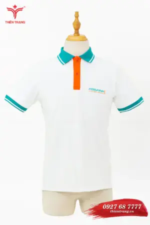 Áo thun công sở nam TTDNGATDNM1E màu trắng phối xanh dương