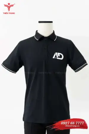 Áo thun salon TTHSLAT28 màu đen phối trắng