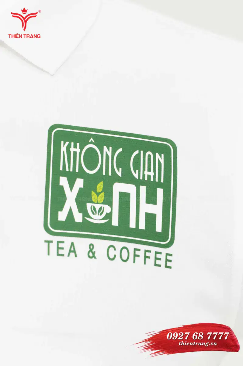 Áo polo đồng phục quán cafe TTCFEATCBF1 màu trắng - Ảnh 3