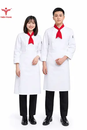 Đồng phục bếp khách sạn nữ TTKSADBKSWM1 màu trắng
