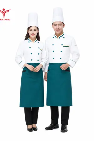 Đồng phục bếp khách sạn nữ TTKSADBKSWM7 màu đỏ