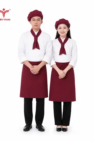 Đồng phục bếp khách sạn nữ TTKSADBKSWM9 màu cam