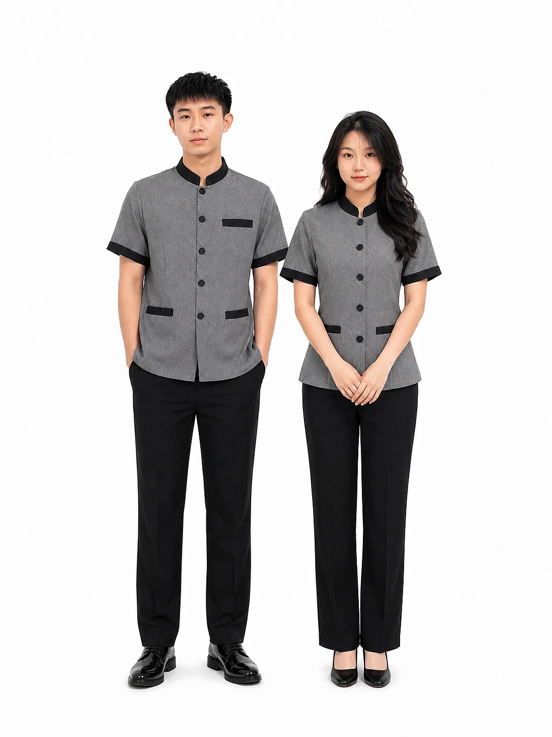 Đồng phục buồng phòng khách sạn TTKSABP51 màu xanh dương đậm - Ảnh 2