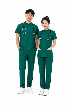Đồng phục wellness khách sạn TTKSAWNWM61 màu xanh lá cây đậm