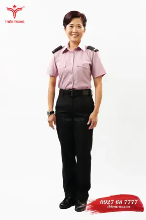 Đồng phục bảo vệ khách sạn nữ TTKSABVWM8 màu hồng