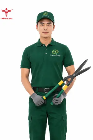 Đồng phục nhân viên cây xanh áo Polo kết hợp quần túi hộp