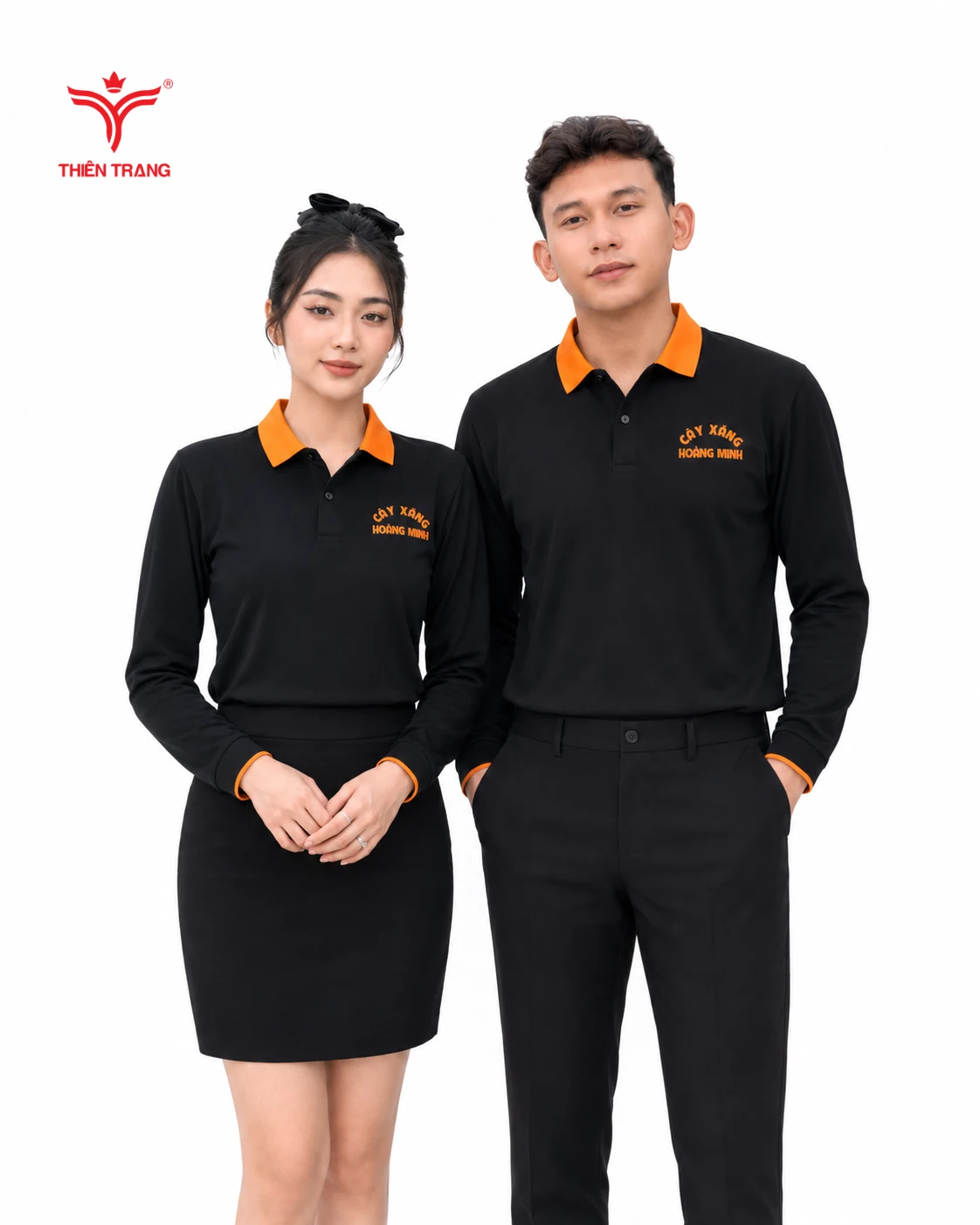 Áo thun công sở nam TTDNGATDNM1E màu trắng phối xanh dương