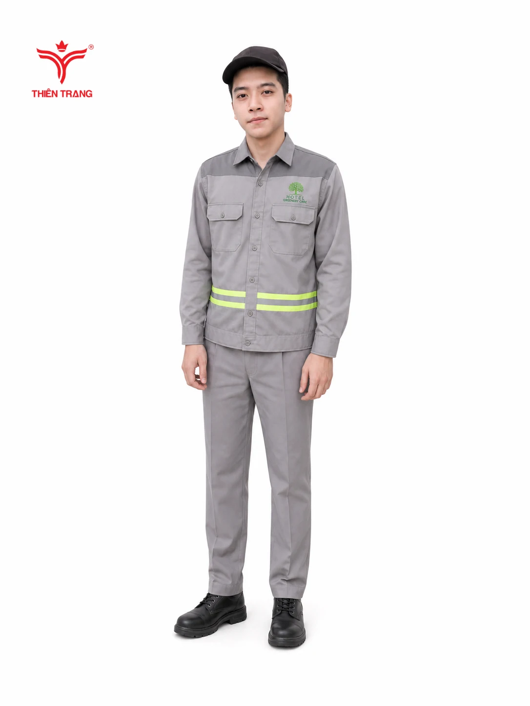 Đồng phục Greenery Care khách sạn màu xám ghi - Ảnh 2