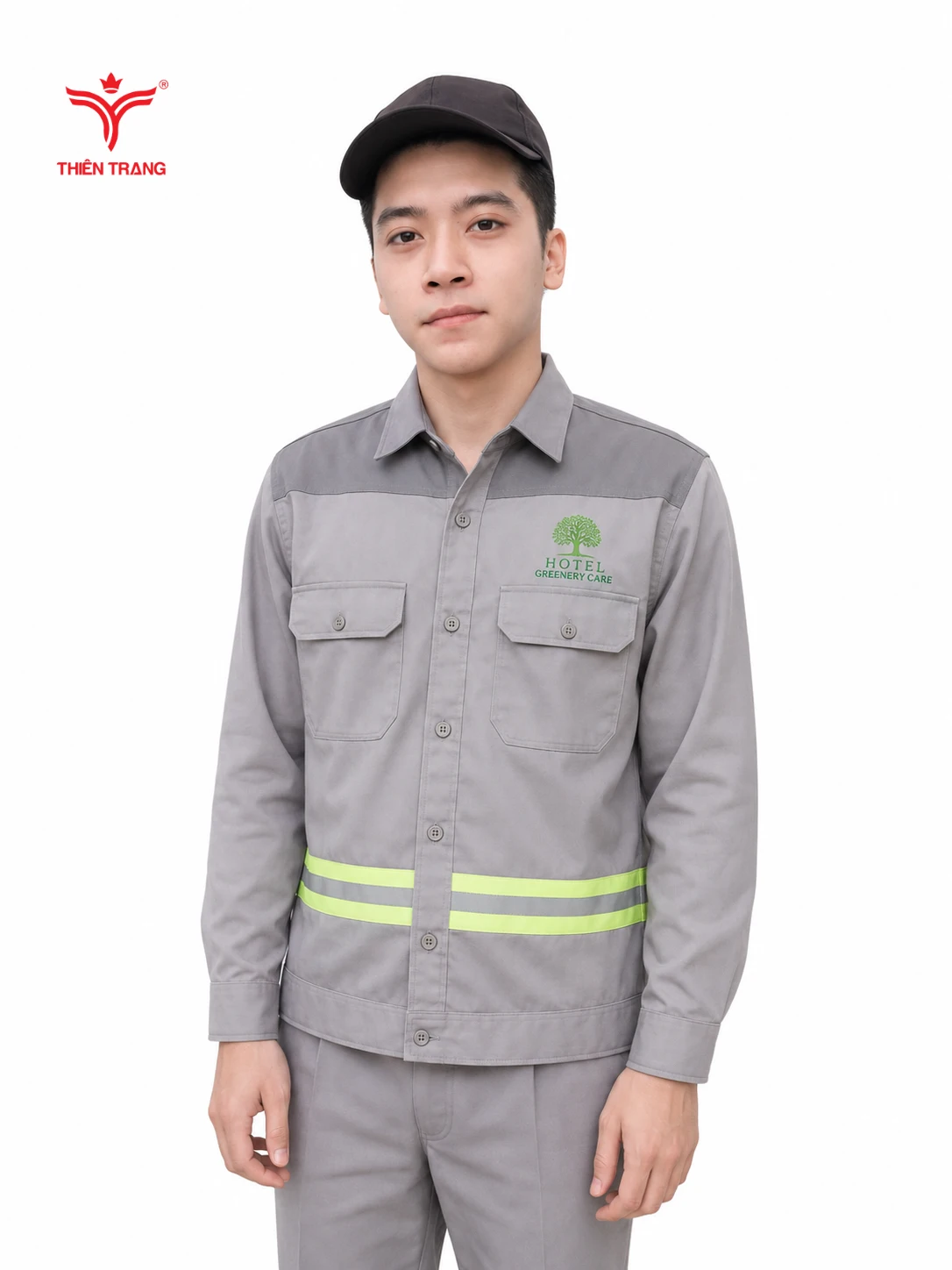 Đồng phục Greenery Care khách sạn màu xám ghi