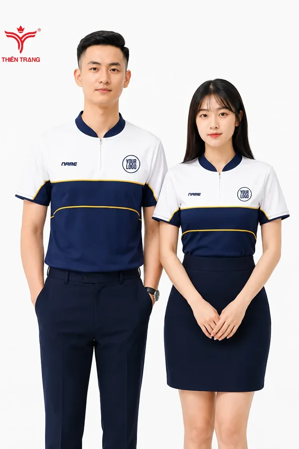 Áo thun công sở nam TTDNGATDNM51 màu xanh dương đậm