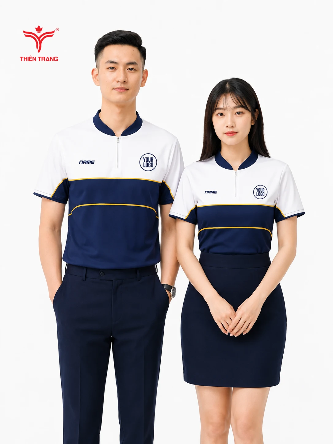 Áo thun công sở nam TTDNGATDNM51 màu xanh dương đậm