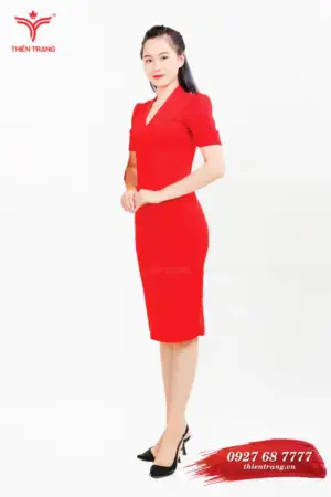 Đồng phục lễ tân khách sạn TTKSALT9 màu cam