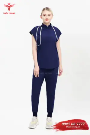 Đồng phục wellness khách sạn TTKSAWNWM51 màu xanh dương đậm