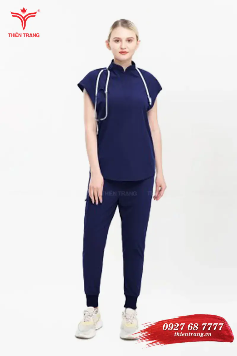 Đồng phục wellness khách sạn TTKSAWNWM51 màu xanh dương đậm